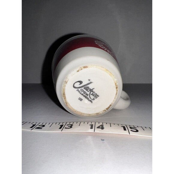 DUNKIN DONUTS VINTAGE COFFEE CUP Pink Stripe Logo Jackson China Restaurant Ware - Picture 3 of 6